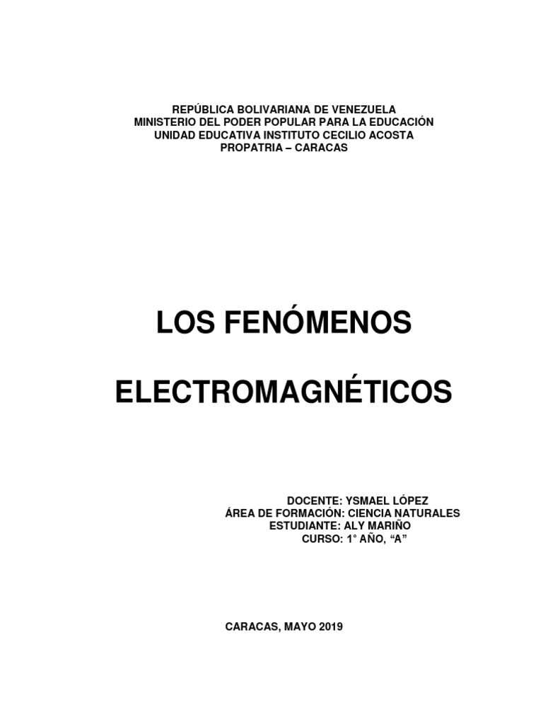 Los Fenómenos Electromagnéticos y Su Importancia PDF Radiación