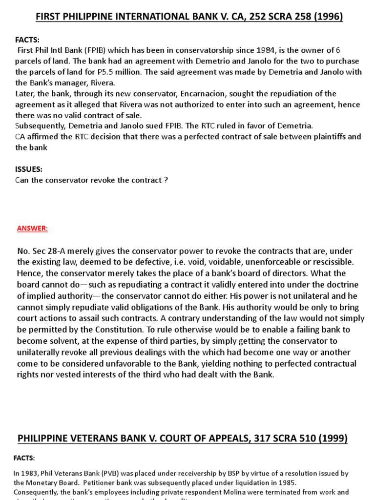 First Philippine International Bank V. Ca, 252 Scra 258 (1996