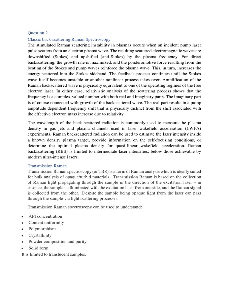 622 Assignment PDF Raman Spectroscopy Spectroscopy