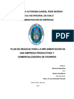 Plan de negocio para empresa productora y comercializadora de churros