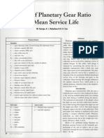 Effects of Planetary Gear Ratio On Mean Service Life