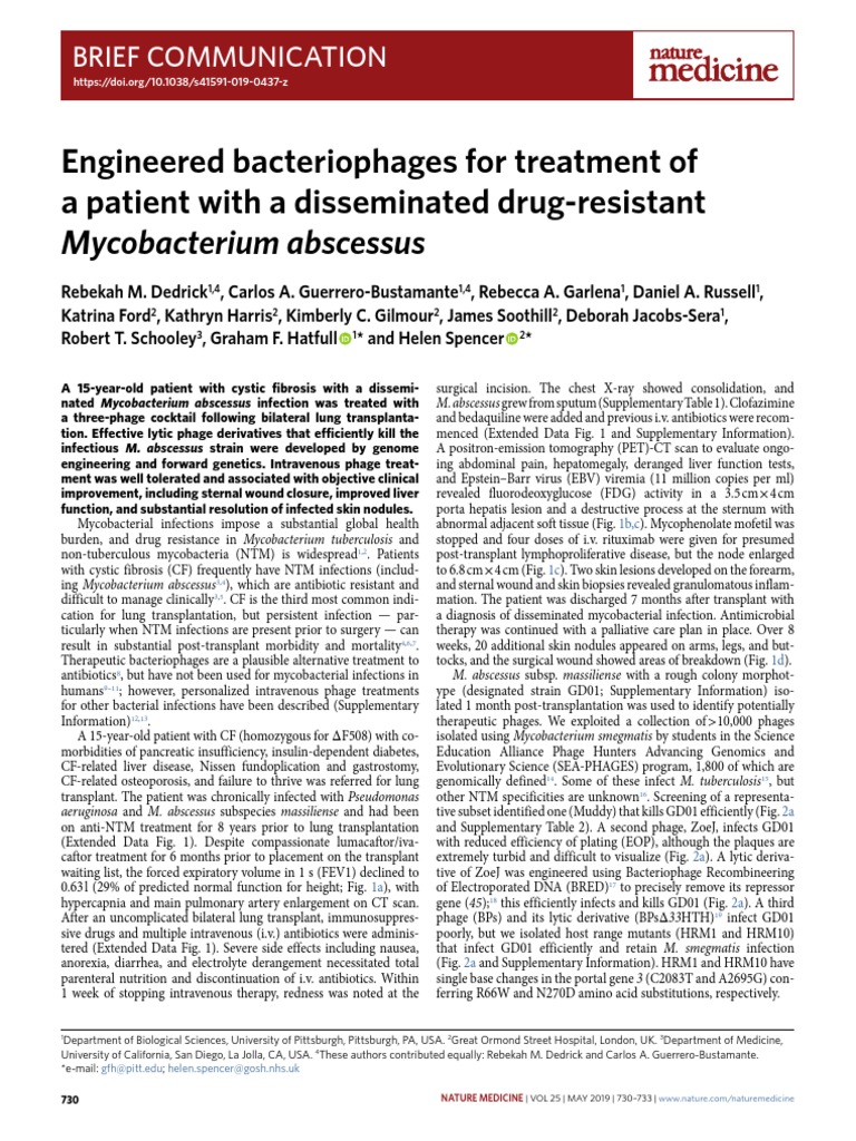 Engineered Bacteriophages For Treatment of A Patient With A ...