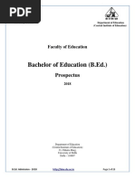 B.Ed. Prospectus - 2018 PDF