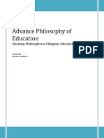 Advance Philosophy of Education: Emerging Philosophies in Philippine Education System