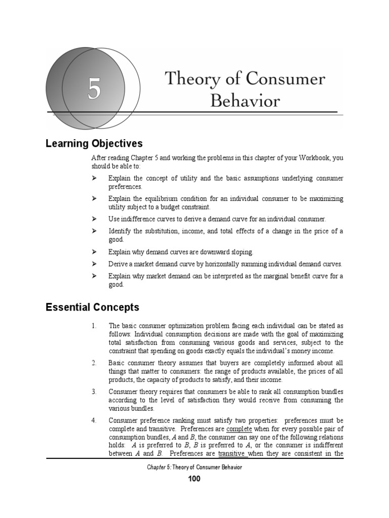 Understanding Consumer Behavior Theory | PDF | Demand | Utility
