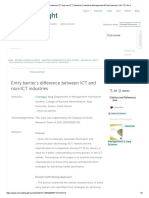 Entry Barrier's Difference Between ICT and Non‐ICT Industries _ Industrial Management & Data Systems _ Vol 113, No 3