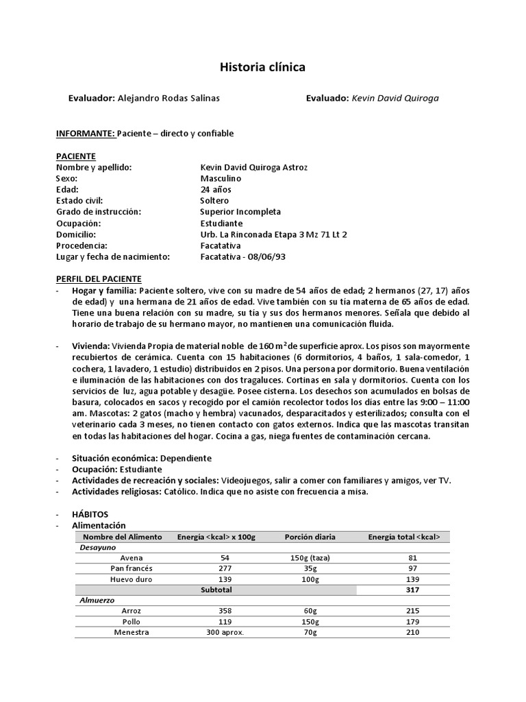 Historia clinica formato y ejemplo para llenar docx medicina clinica