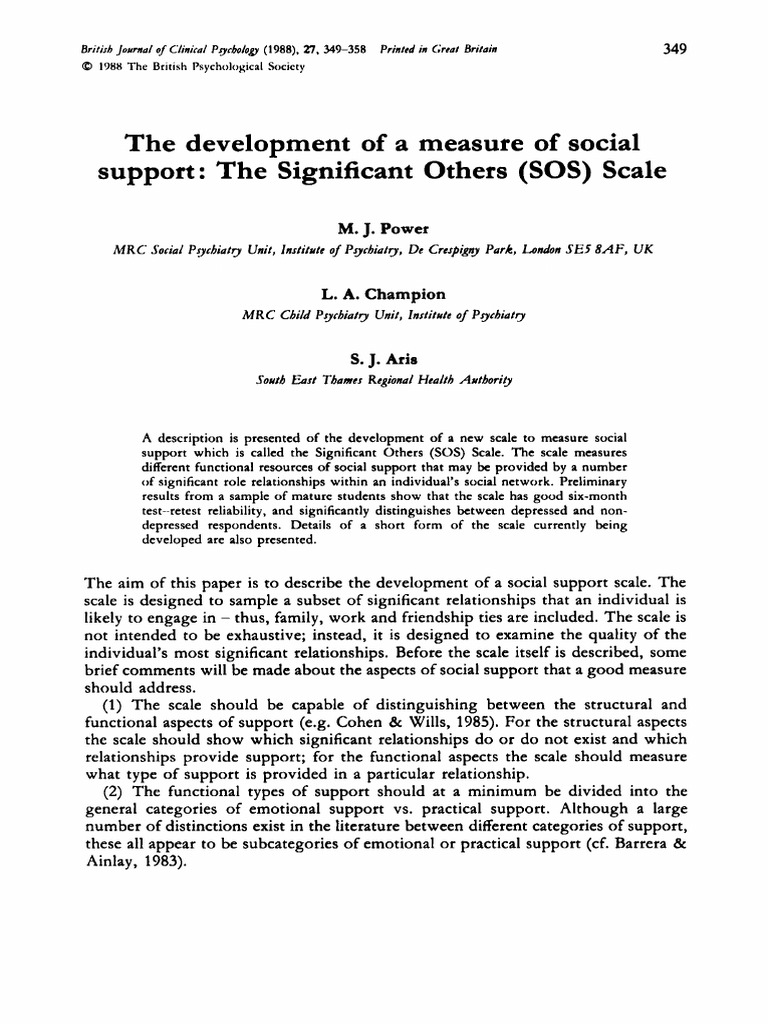 Social Support Scale for Women | PDF | Factor Analysis | Social Support