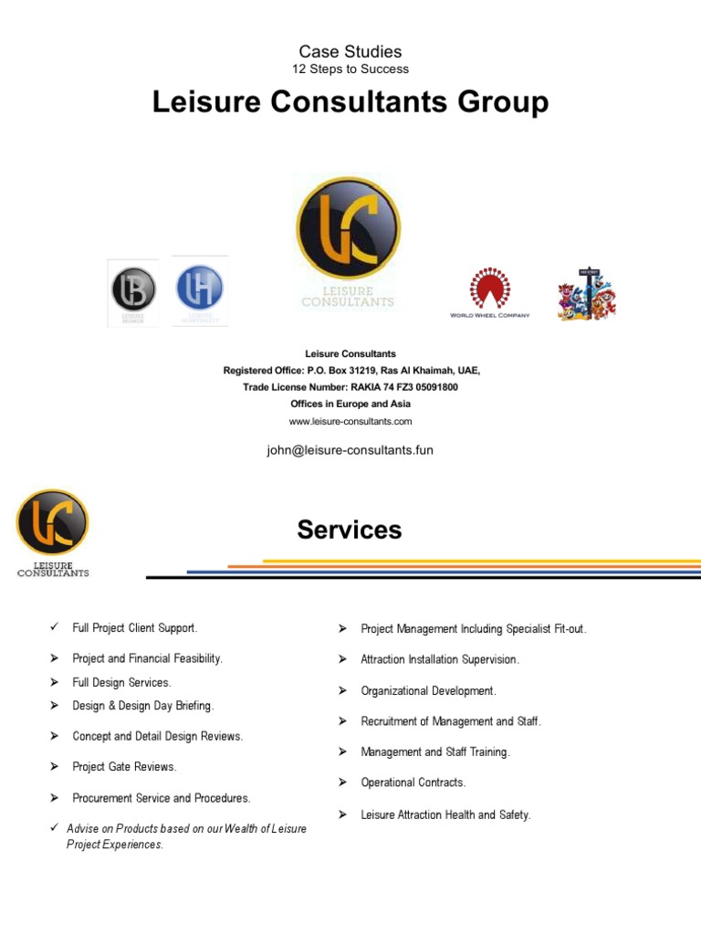 Leisure Consultants Group Case Studies PDF Request For Proposal