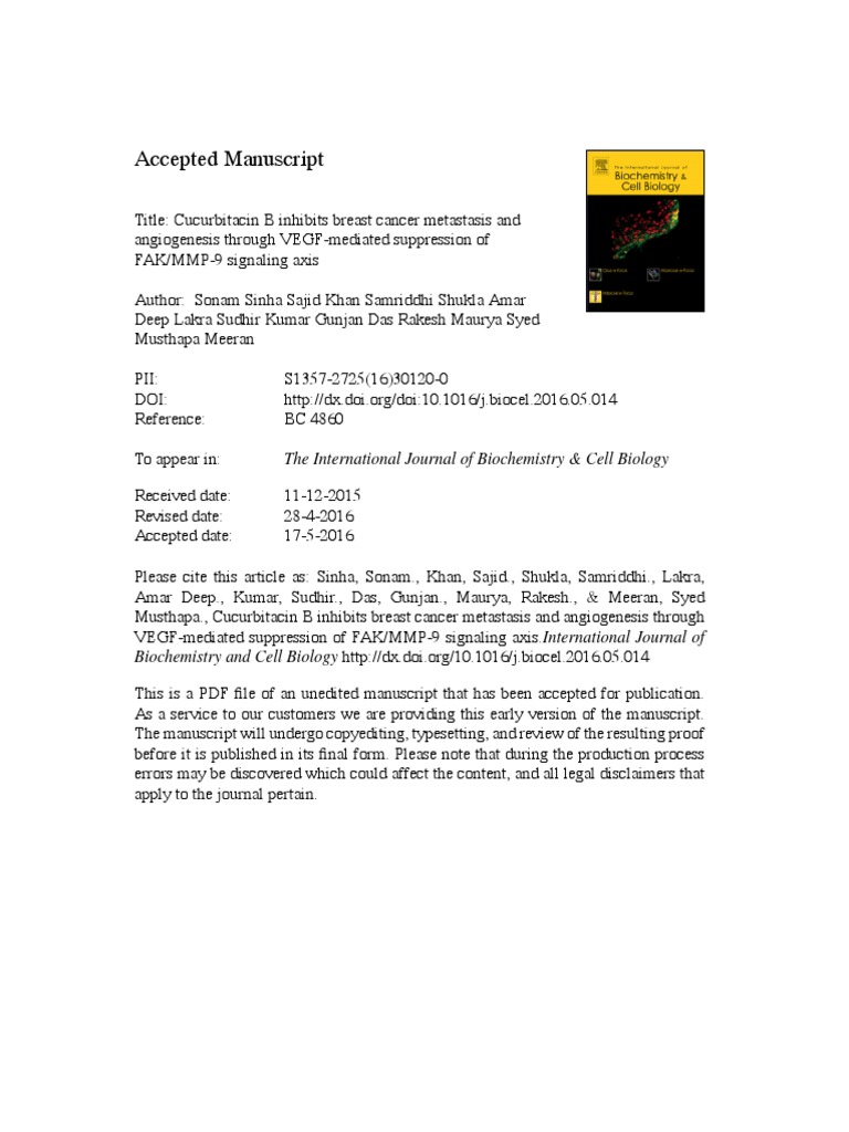 Accepted Manuscript: The International Journal of Biochemistry & Cell ...