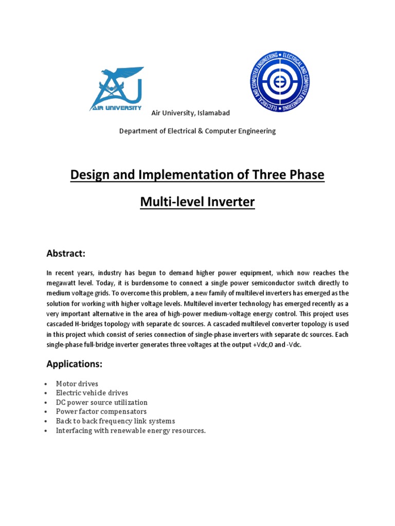 Design and Implementation of Three Phase Multi-Level Inverter | PDF ...