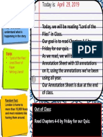 Out of Class: Read Chapters 4-6 by Friday For Our Quiz.: Identify The Course Goals and Their Significance To You