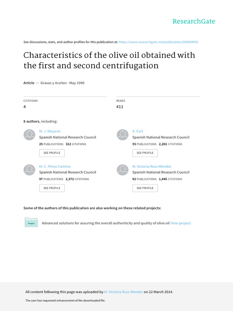 Olive Oil Centrifugation Analysis | PDF | World Wide Web | Internet & Web