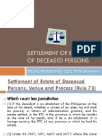 Settlement of Estate of Deceased Persons: Special Proceedings CCDC Ruth Bawayan