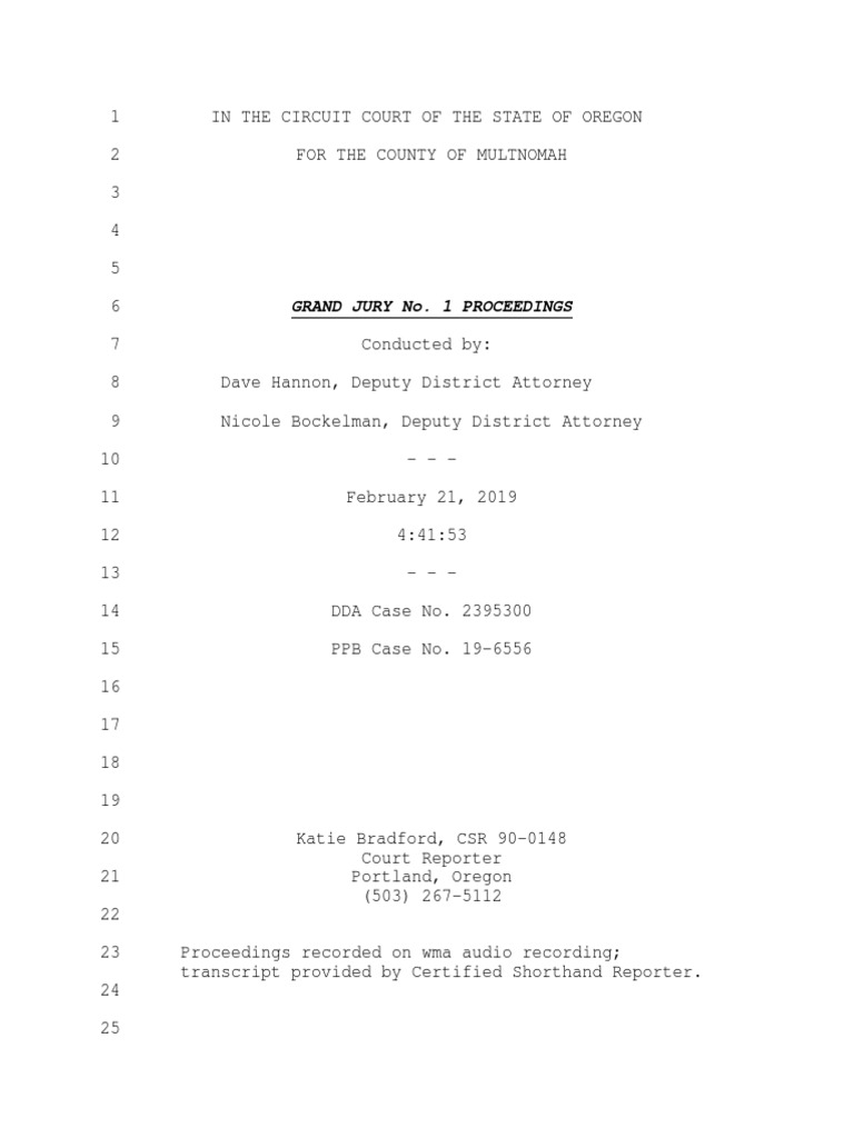 Grand Jury Transcript DA Case No. 2395300 | PDF | Crime Scene | Detective