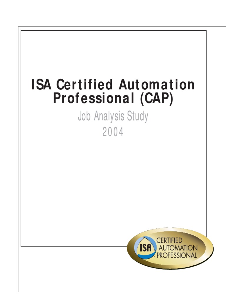 ISA Certified Automation Professional CAP Test (Assessment) Survey Methodology