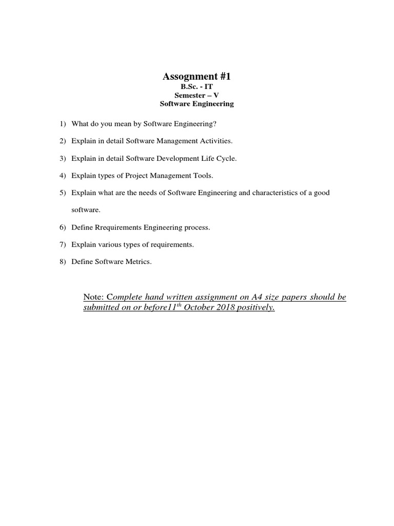 Software Engineering Assignment Guide | PDF