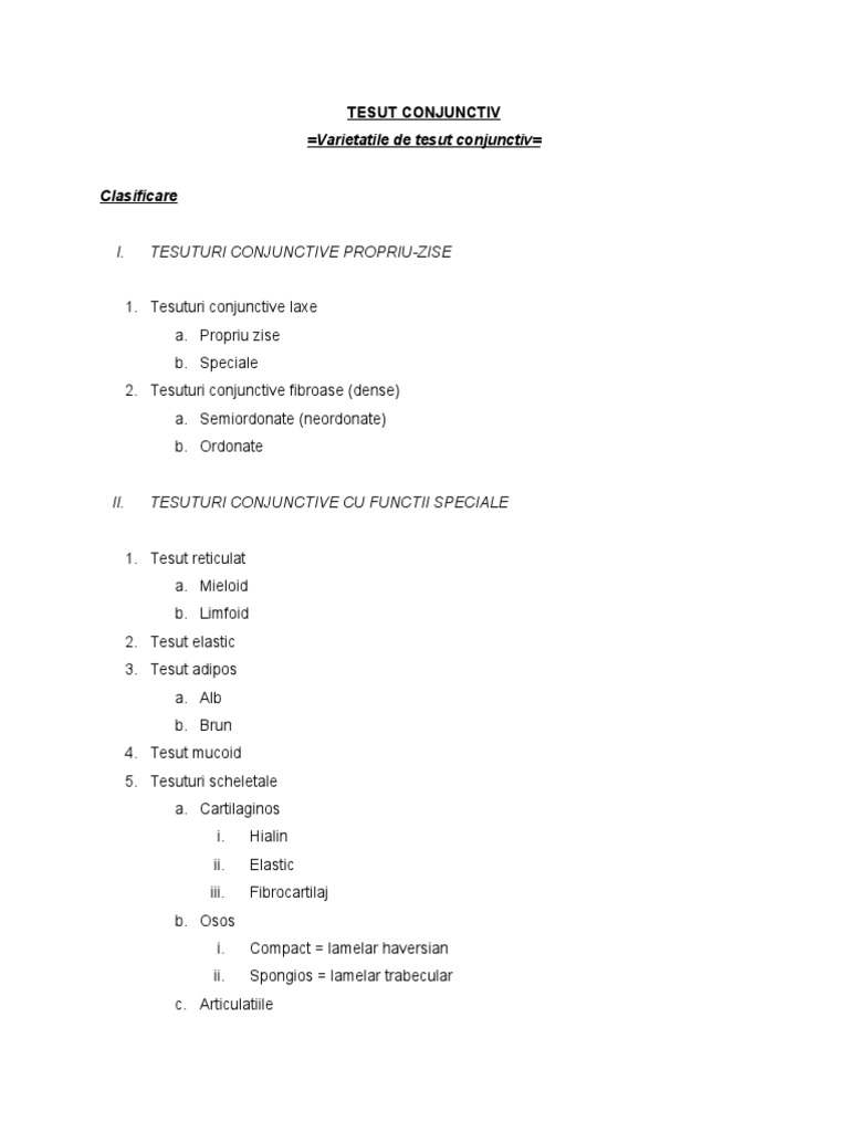 Histologie 1 Curs 3) Tesuturi Conjunctive - Preparate de histologie țesut conjunctiv