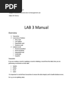 LAB 3 Manual: Instructor: Saad Hameed Subject: Database Administration & Management Lab Class: BS-IT (4-A)