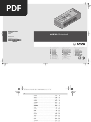 Manual Láser Bosch Glm100c.Pdf | PDF
