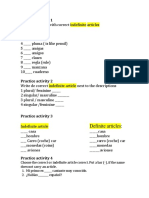 Homework Gender and Articles