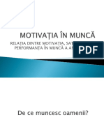 Motivatia in Munca