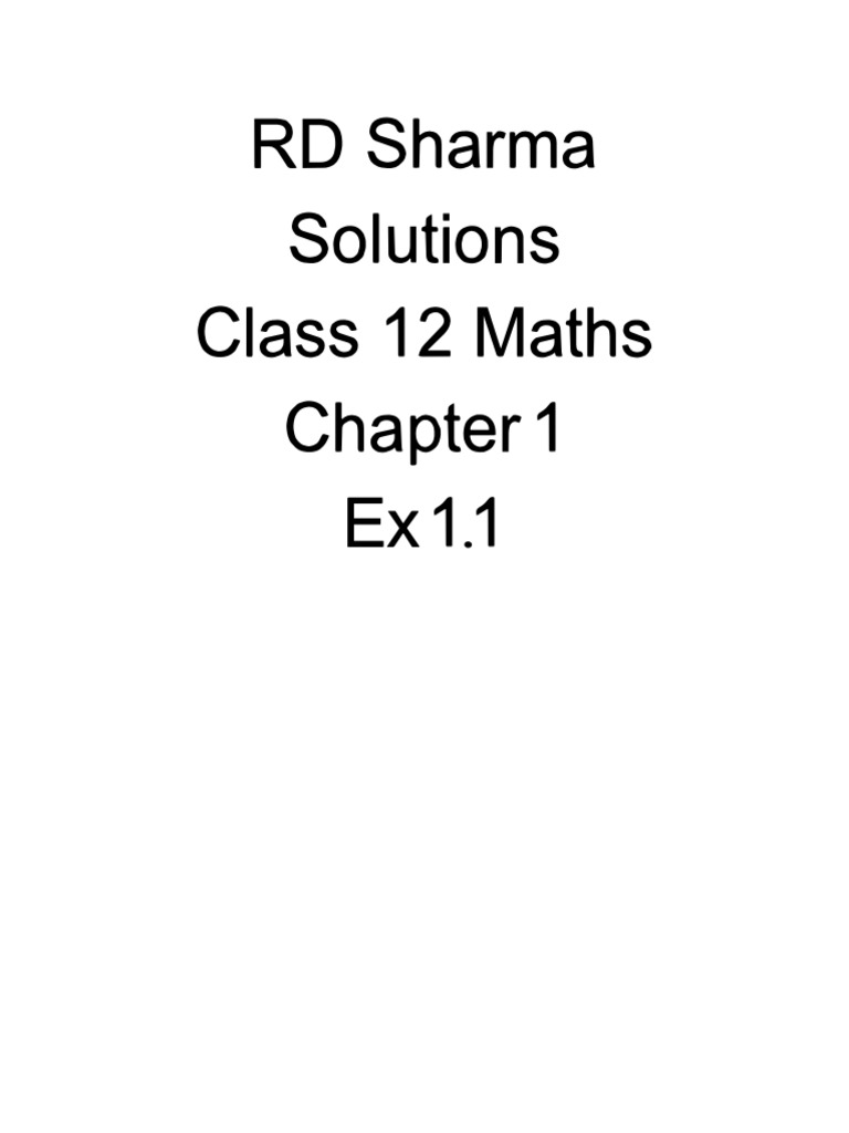 Rd sharma solutions class 12 maths chapter 1 ex 1 2 pdf