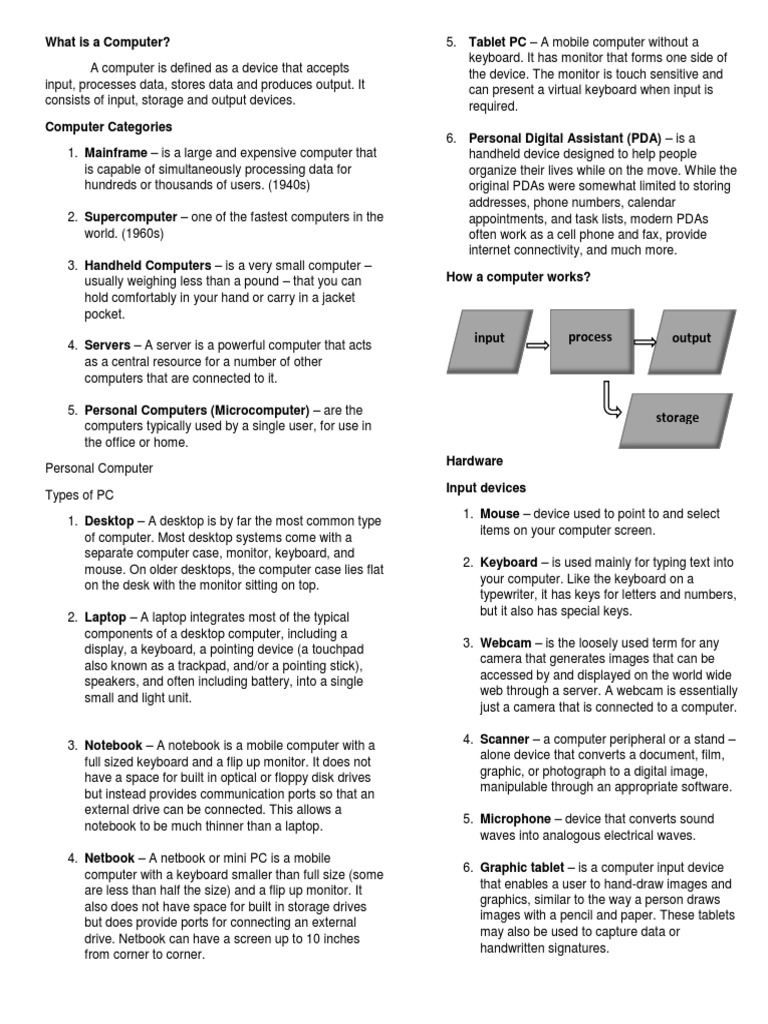What Is A Computer?: Input Process Output | Download Free PDF ...