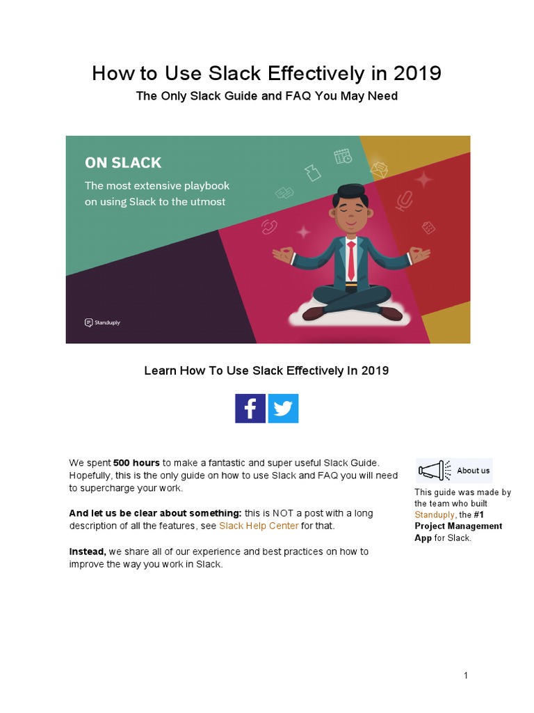 How To Use Slack Effectively in 2019 by Standuply | PDF | Mobile App ...