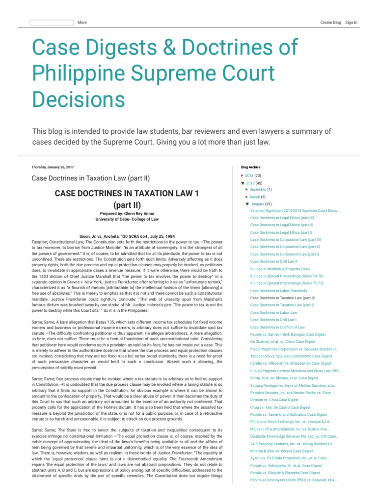 Case Digests & Doctrines of Philippine Supreme Court Decisions Double