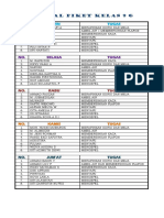 Jadwal Piket Kelas 9 G