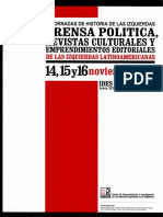 IV Jornadas de Historia de Las Izquierdas. Prensa Politica, Revistas Culturales y Emprendimientos Editoriales PDF