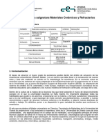 Programa de Curso de Materiles Ceramicos y Refractarios Universidad de Oviedo PDF