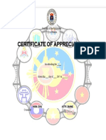 CERTIFICATE OF APPRECIATION Sample Format