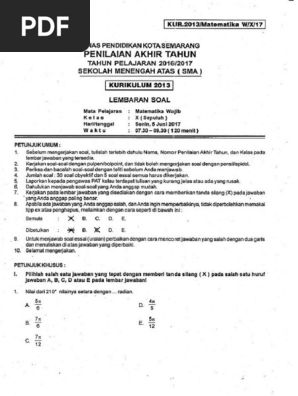 Soal Matematika Wajib Kls 10 Pdf