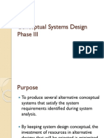 Conceptual Systems Design Phase III