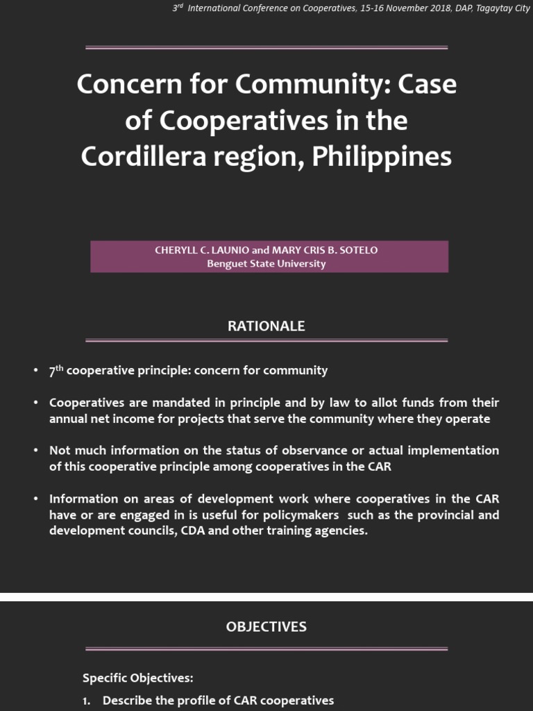 Case of Cooperatives in The Cordillera Region, Philippines | PDF ...