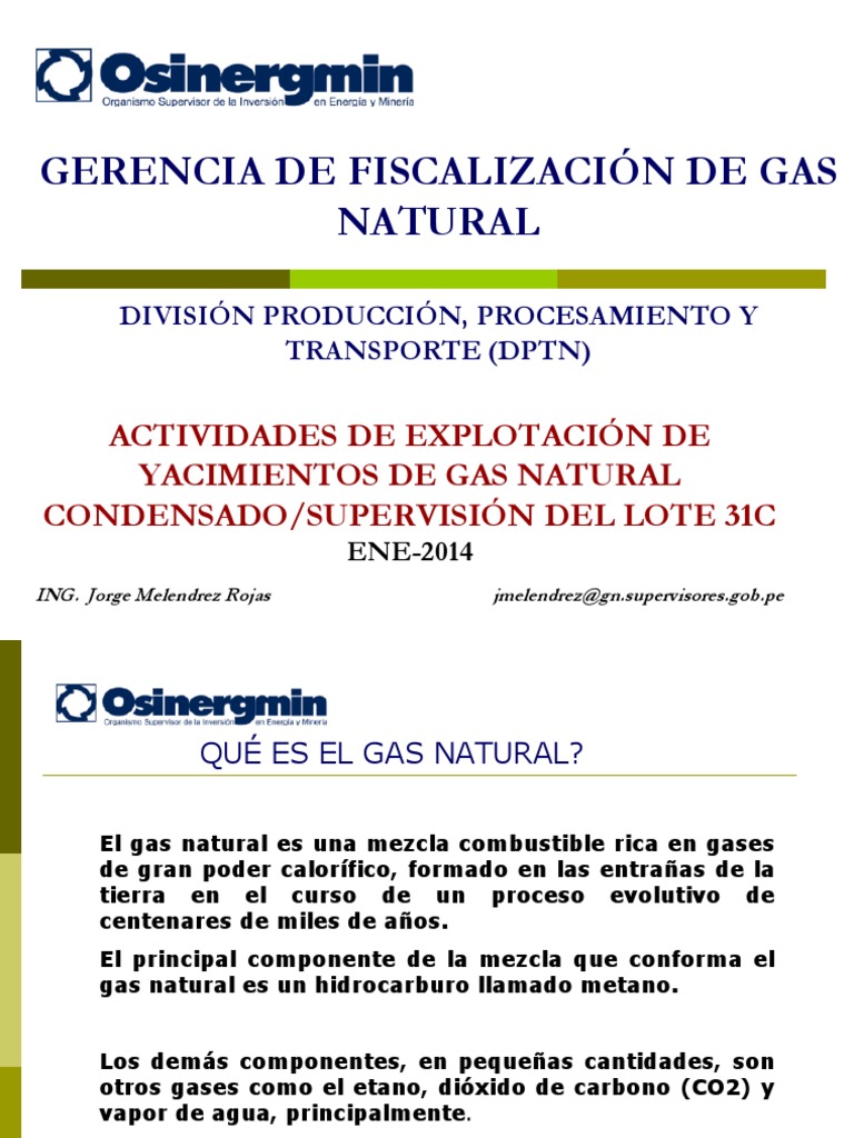 Explotacion de Gas Natural Osinergmin | Descargar gratis PDF | Gas ...