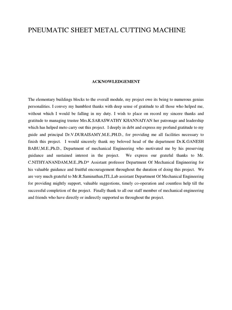 Pneumatic Sheet Metal Cutting Machine Documentation PDF Sheet Metal