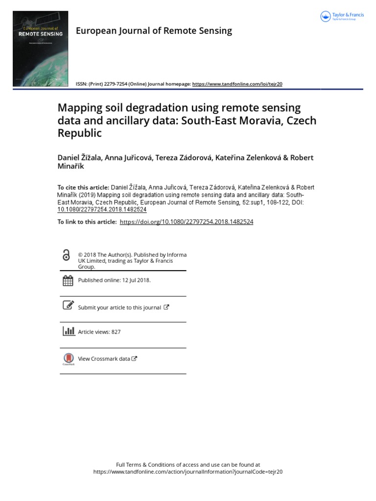 Mapping Soil Degradation Using Remote Sensing Data and Ancillary Data ...