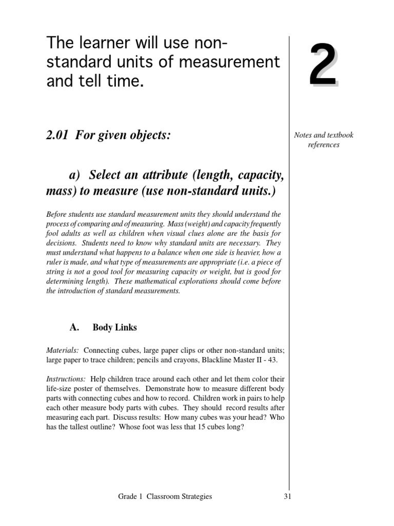 Measuring Up Using NonStandard Units to Explore Measurement, Mass