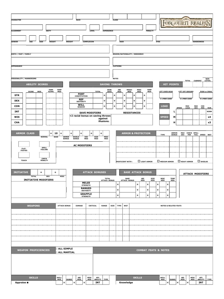 Ability Scores Saving Throws Hit Points PDF Role Playing Games
