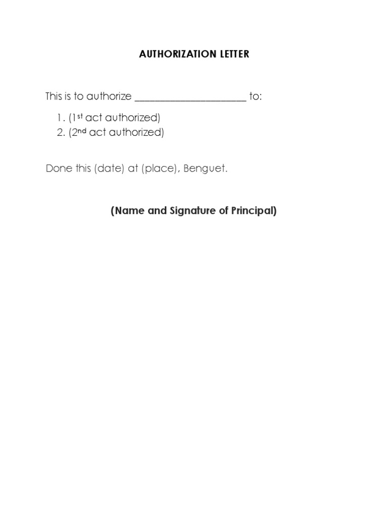 AUTHORIZATION LETTER - Simple | PDF