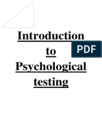 To Psychological Testing