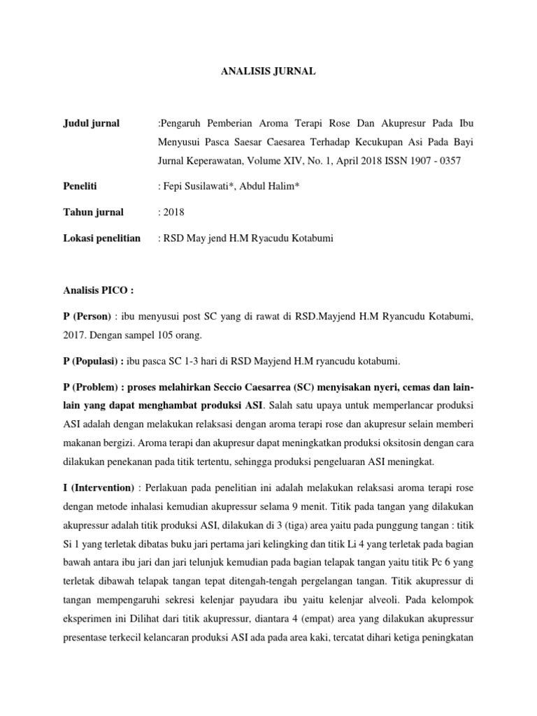 Analisis Jurnal Pico Rs Pelaihari Pdf