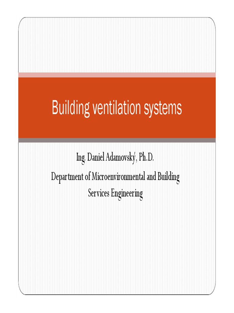 Fundamentals of Building Ventilation Systems Calculating Supply Air