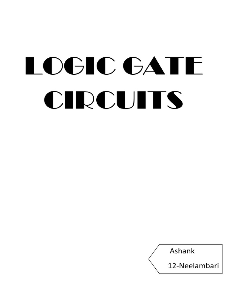 Logic Gates PDF Logic Gate Electronic Circuits