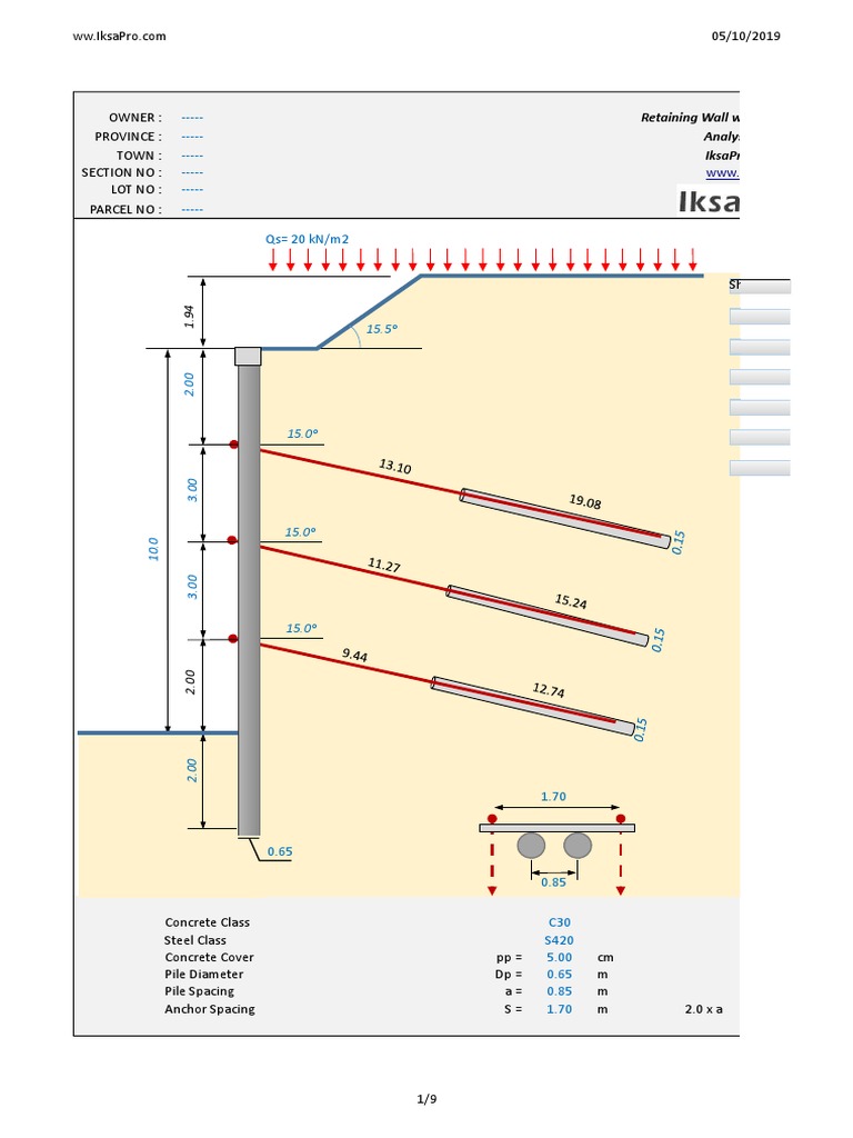 Anchored Retaining Wall Design Guide | PDF | Deep Foundation ...