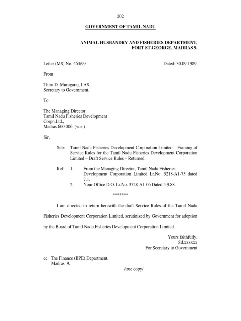 Service Rules TNFDC PDF PDF Board Of Directors Probation