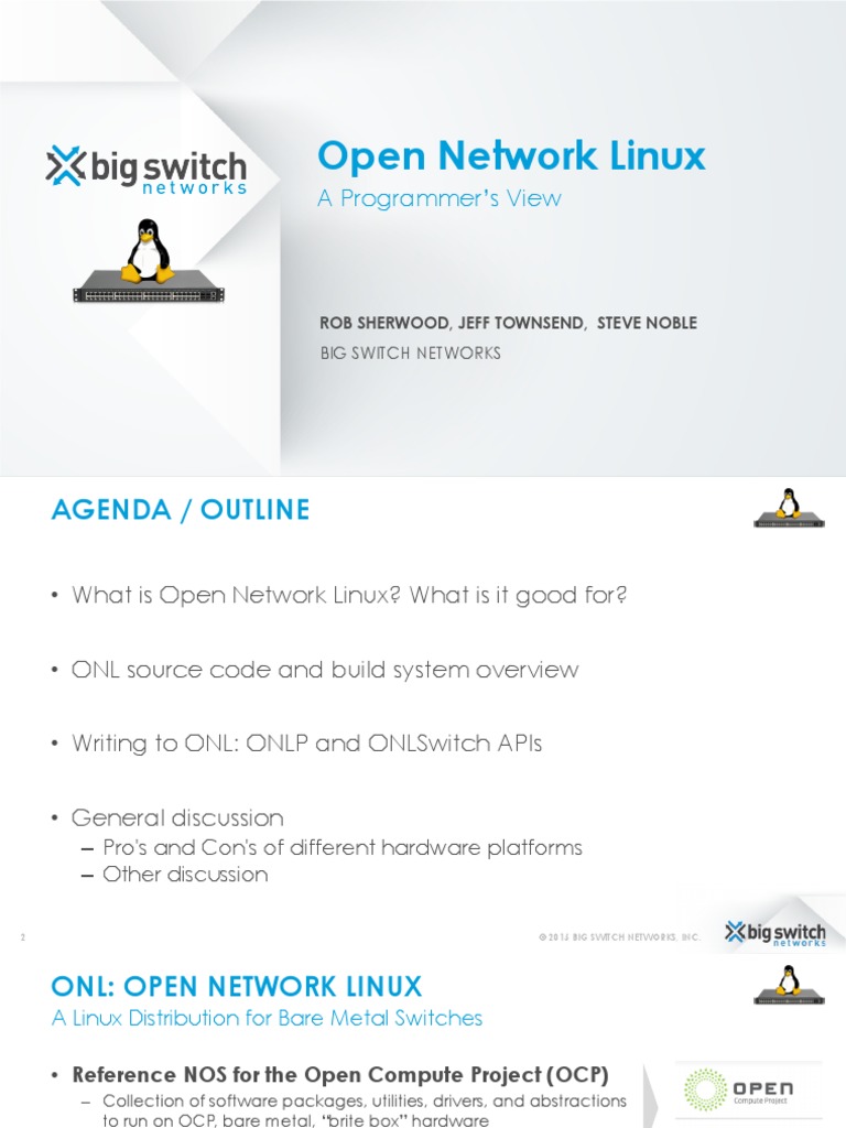 Open Network Linux For Developers PDF Linux Operating System